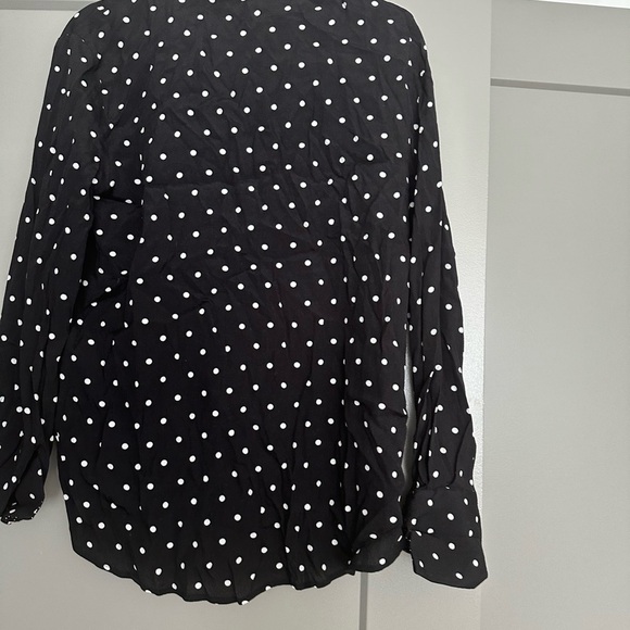 NWT Mango Polka Dot Flowy black blouse women XS - uniquely patterned dots - Picture 9 of 9